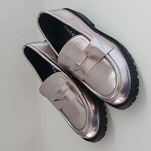 Madden Girl Silver Metallic Penny Loafers size 11